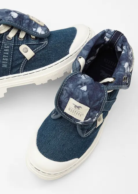 Sneaker alte Mustang in tela di cotone, Mustang