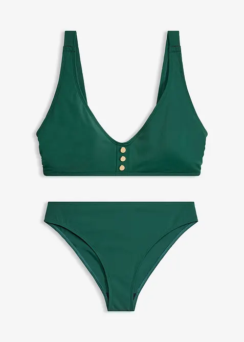 Bikini a bustier con bottoni (set 2 pezzi), bonprix