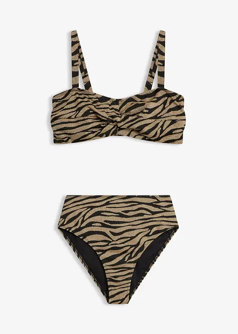 Bikini a balconcino in materiale lucido (set 2 pezzi), bonprix