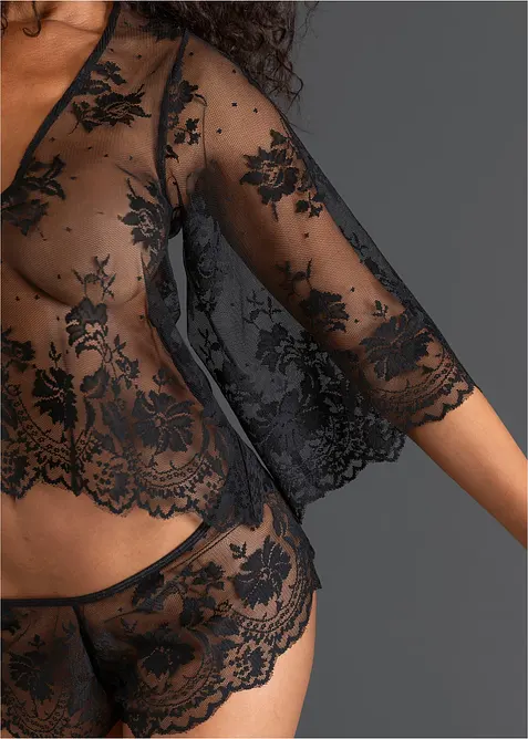 Top a maniche lunghe e panty (set 2 pezzi), bonprix