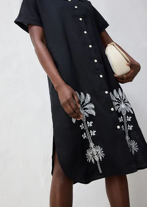 Caftano in puro lino con ricami, bonprix