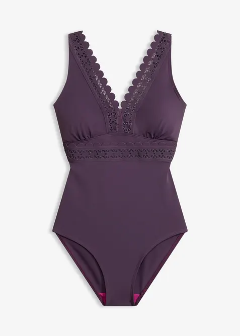 Costume intero con inserti laser cut, bonprix