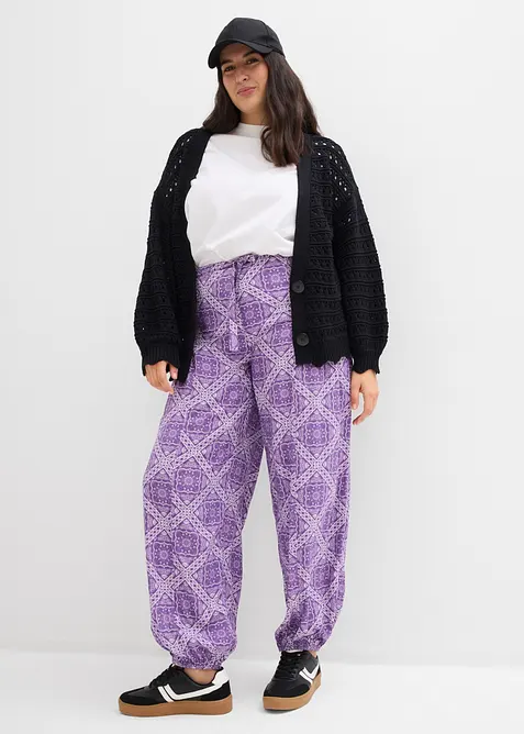 Pantaloni in viscosa fluente con elastico in vita, bonprix