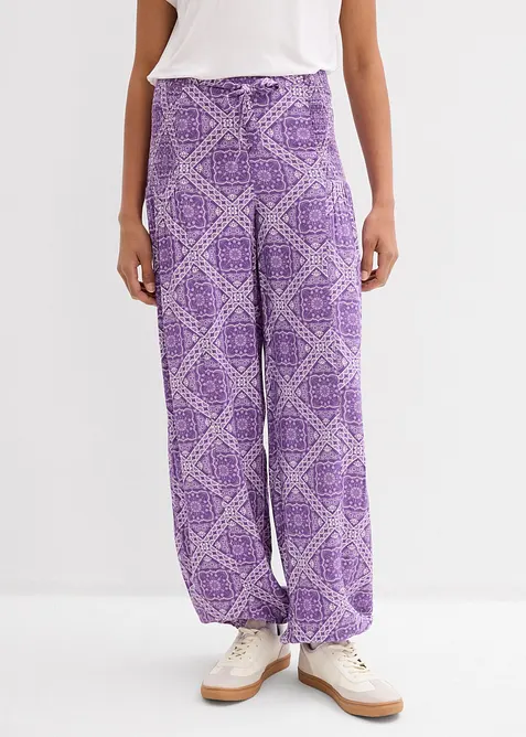 Pantaloni in viscosa fluente con elastico in vita, bonprix