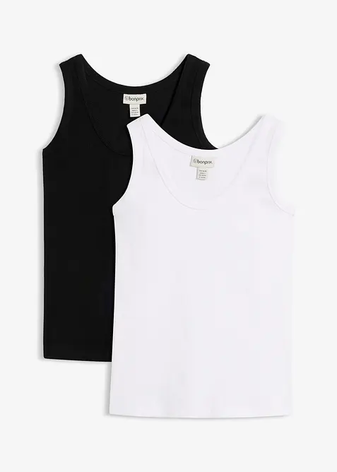 Canotta a coste con cotone biologico (pacco da 2), bonprix