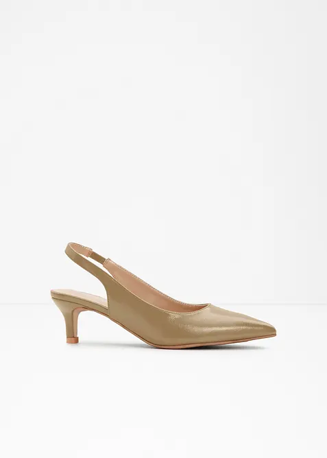 D&eacute;collet&eacute; slingback con tacco sottile, bonprix