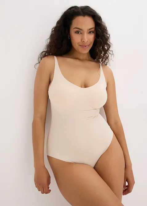 Body con coppe imbottite e effetto modellante leggero, bonprix