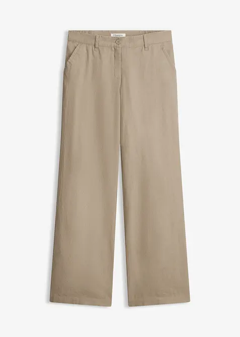 Pantaloni in tessuto misto lino e cotone, bonprix