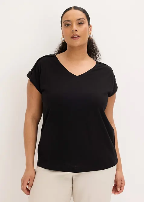 Maglia con inserti effetto uncinetto, bonprix