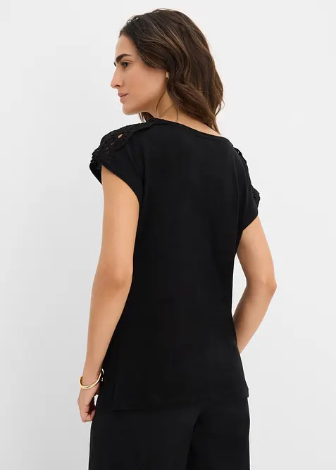 Maglia con inserti effetto uncinetto, bonprix