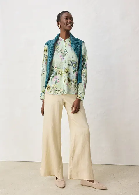 Blusa con volant in rami&egrave; rinfrescante, bonprix