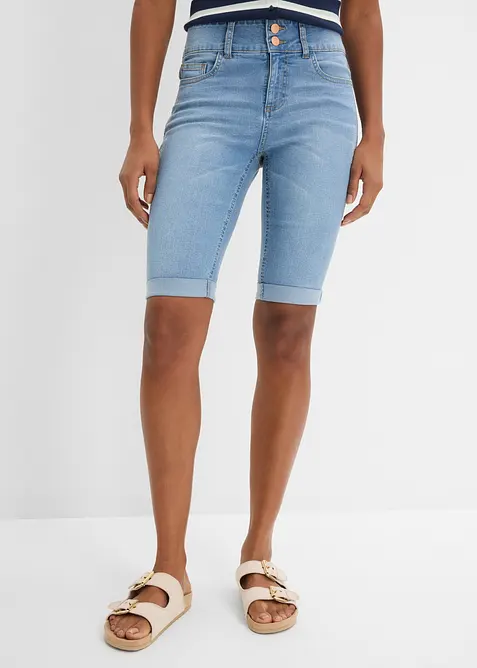 Bermuda in jeans, vita media, bonprix
