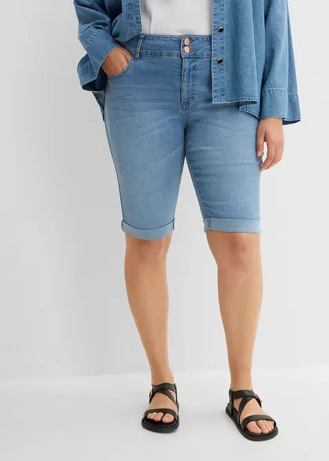 Bermuda in jeans, vita media, bonprix