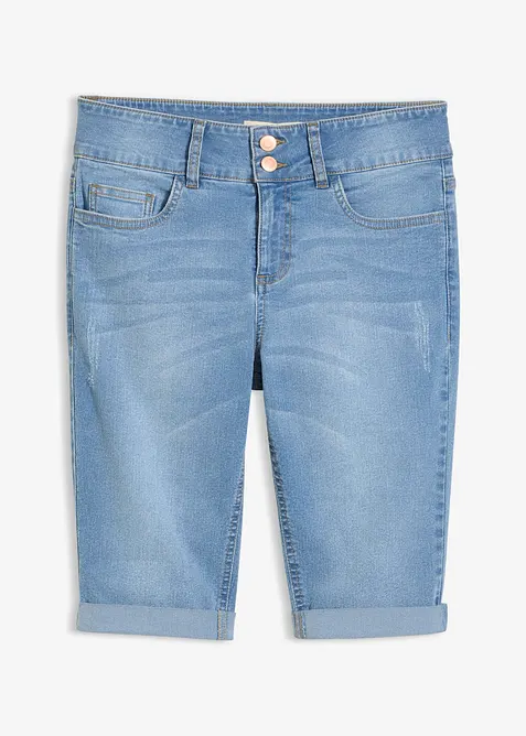Bermuda in jeans, vita media, bonprix