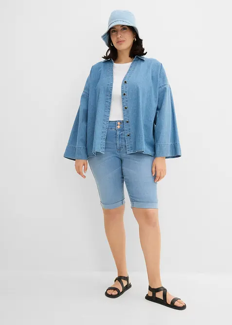 Bermuda in jeans, vita media, bonprix