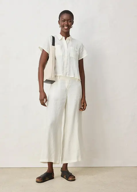 Pantaloni culotte in puro lino, bonprix