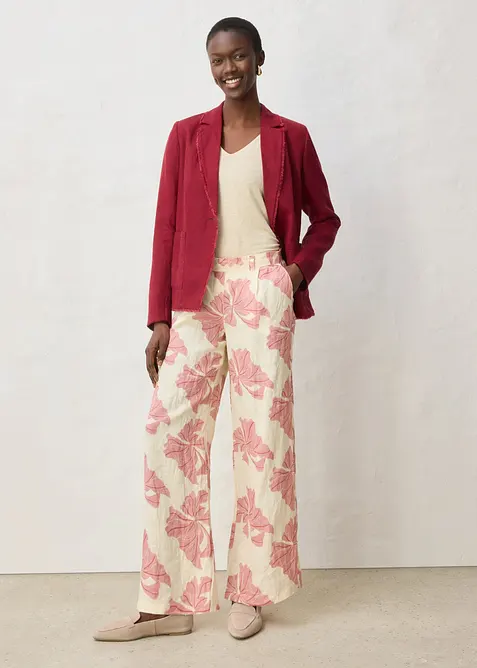 Pantaloni larghi in puro lino, bonprix