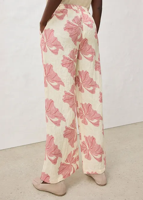 Pantaloni larghi in puro lino, bonprix