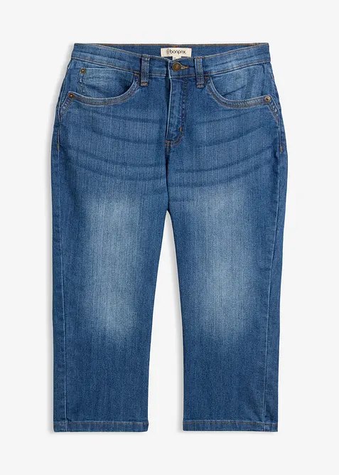 Jeans capri slim, vita media, bonprix