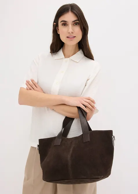 Borsa a mano in pelle scamosciata, bonprix