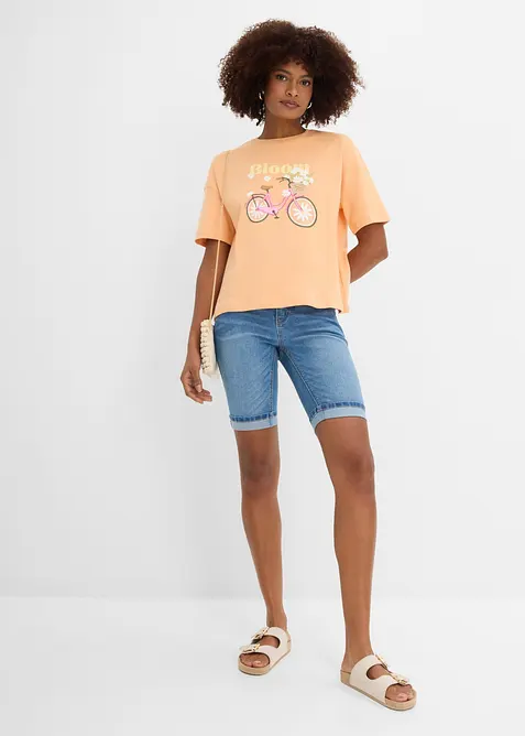 Bermuda di jeans, vita media, bonprix