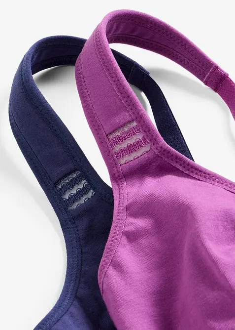 Reggiseno t-shirt senza ferretto con cotone (pacco da 2), bonprix