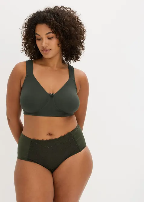 Reggiseno t-shirt minimizer senza ferretto con cotone biologico (pacco da 2), bonprix