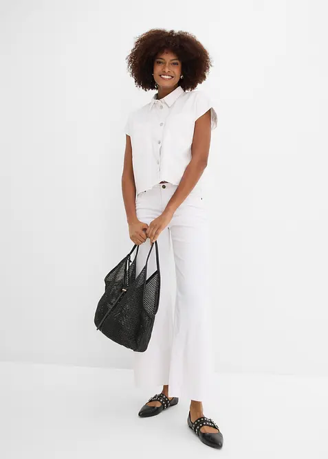 Camicia di jeans boxy cropped, bonprix