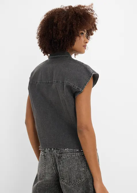 Camicia di jeans boxy cropped, bonprix