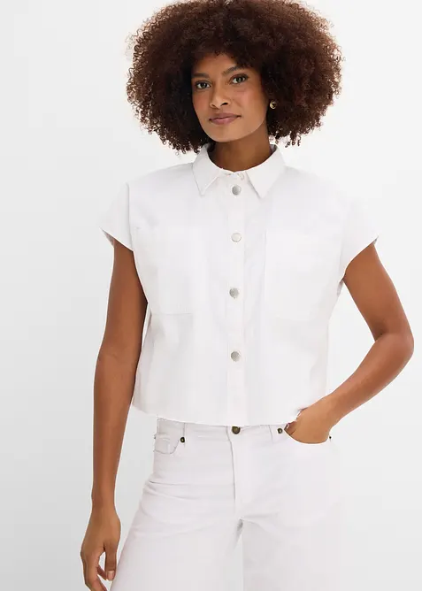 Camicia di jeans boxy cropped, bonprix
