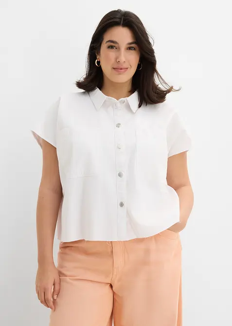 Camicia di jeans boxy cropped, bonprix
