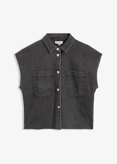 Camicia di jeans boxy cropped, bonprix