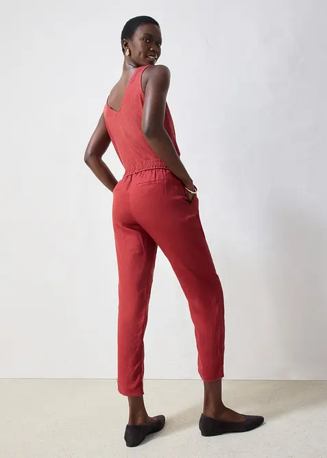 Pantaloni in puro lino con elastico in vita, bonprix