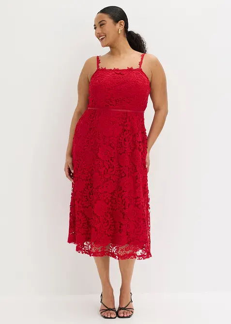 Abito in pizzo con spalline decorate, bonprix