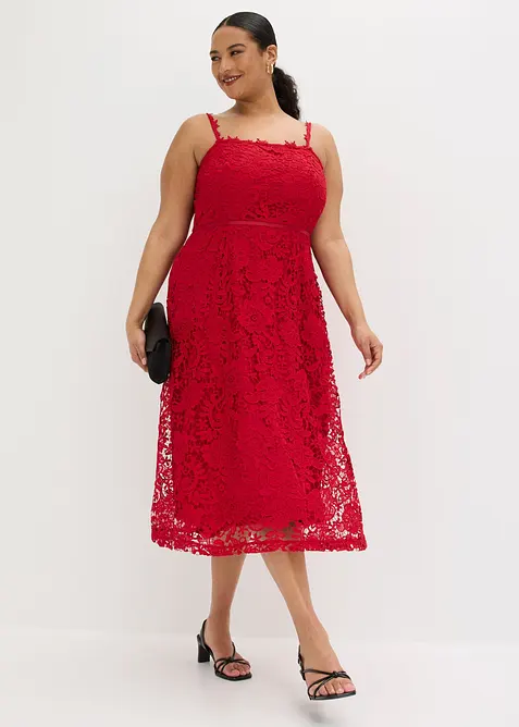 Abito in pizzo con spalline decorate, bonprix