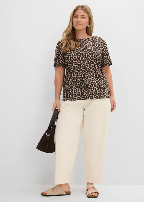 T-shirt con stampa leopardata, bonprix