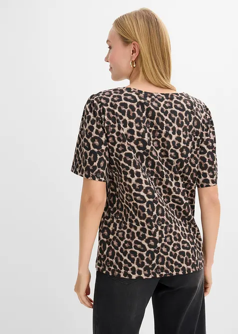 T-shirt con stampa leopardata, bonprix