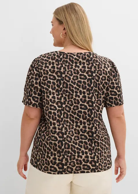 T-shirt con stampa leopardata, bonprix