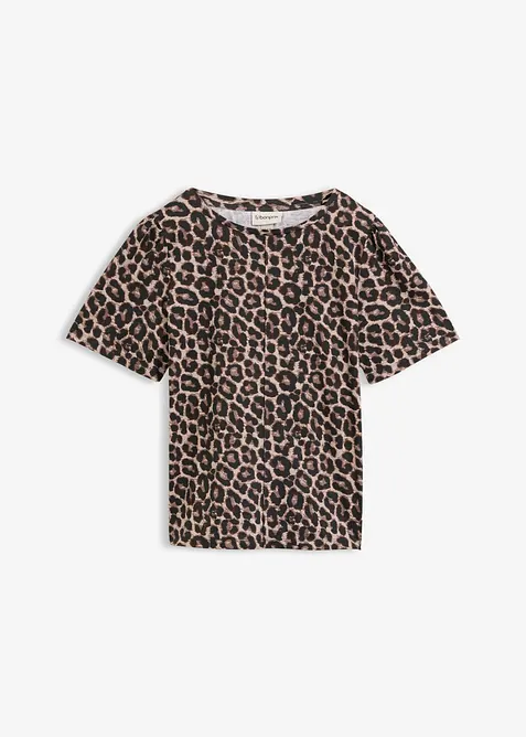 T-shirt con stampa leopardata, bonprix
