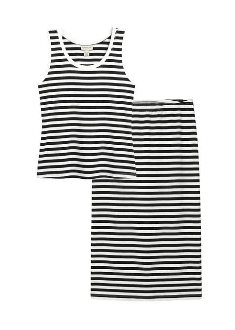 Top e gonna in misto cotone elasticizzato (set 2 pezzi), bonprix