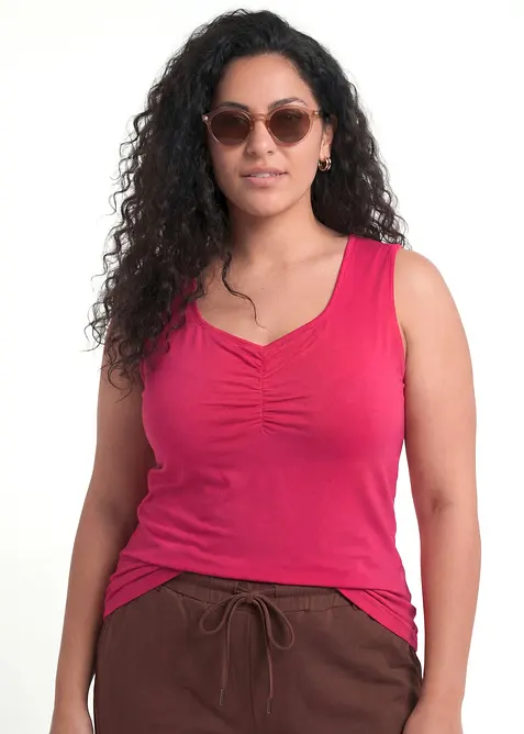 Top in misto cotone biologico elasticizzato (pacco da 2), bonprix