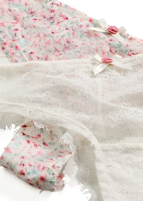 Brasiliana con pizzo a fantasia floreale in confezione da 2, bonprix
