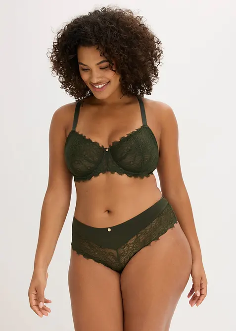 Reggiseno con ferretto, imbottitura laterale e pizzo delicato, bonprix