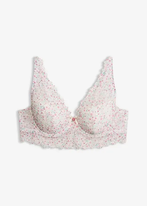 Reggiseno con coppe preformate e pizzo a fantasia floreale, bonprix