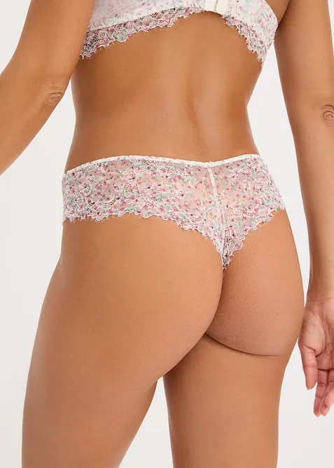 Brasiliana con pizzo a fantasia floreale in confezione da 2, bonprix