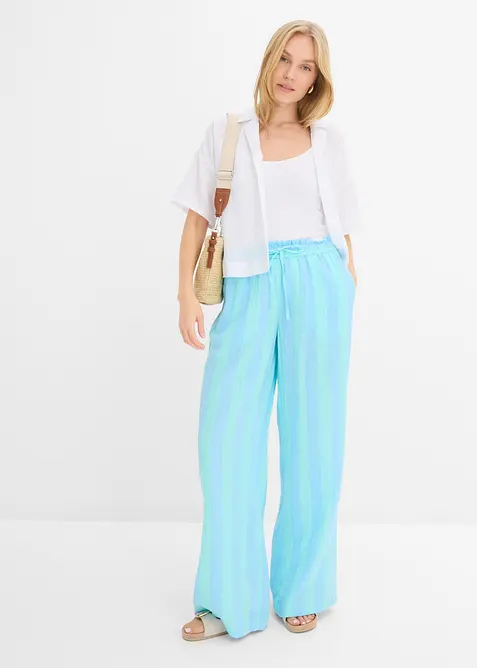 Pantaloni con elastico in vita in mussola leggera, bonprix
