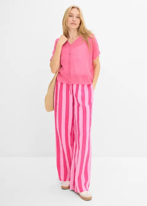 Pantaloni con elastico in vita in mussola leggera, bonprix
