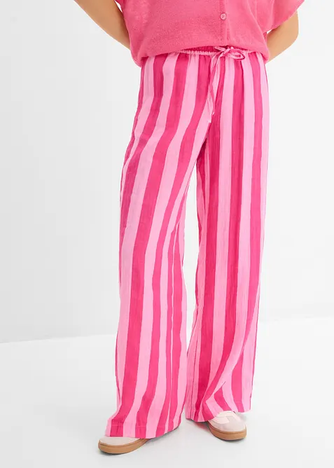 Pantaloni con elastico in vita in mussola leggera, bonprix