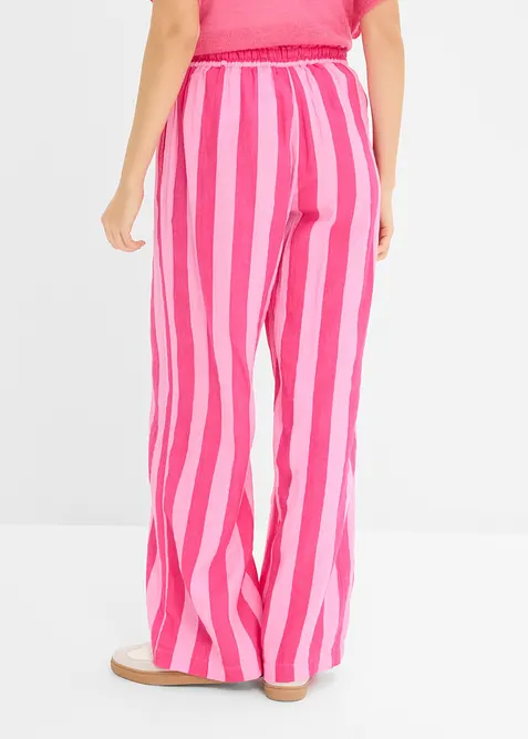 Pantaloni con elastico in vita in mussola leggera, bonprix