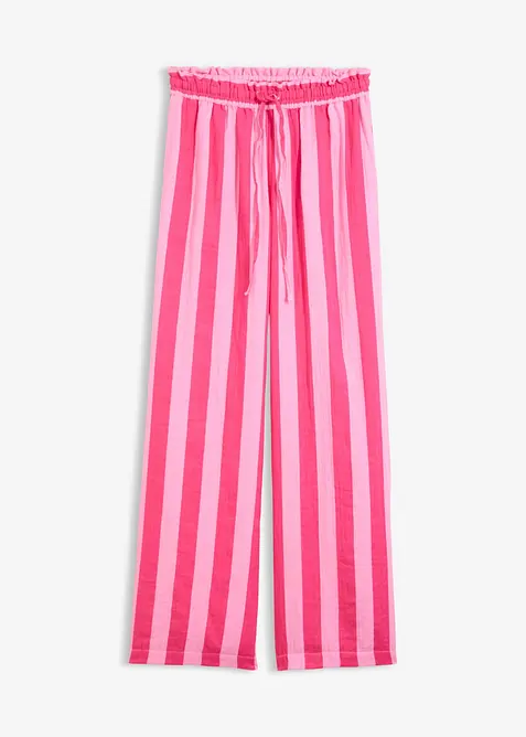 Pantaloni con elastico in vita in mussola leggera, bonprix
